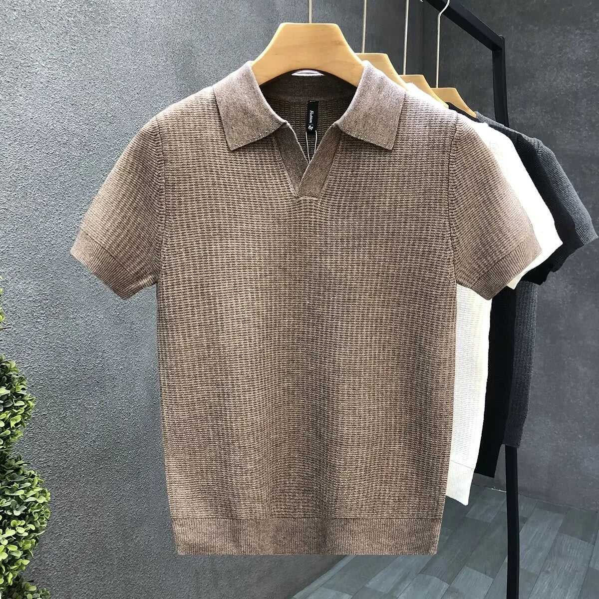 Patterned Straight Tapered Collared Shirt