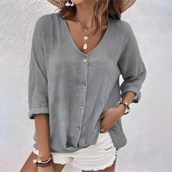 Loose Fit Long Sleeve Blouse