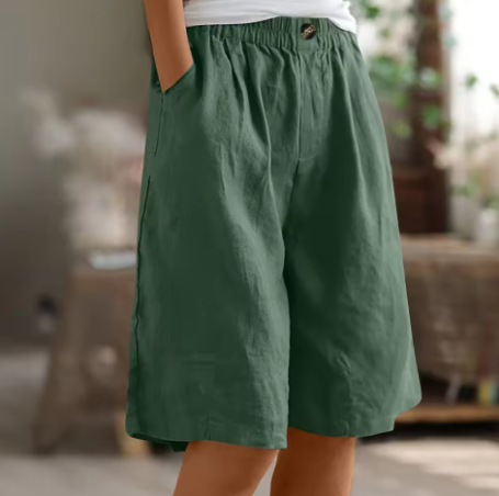 Wide-Leg Pocketed Shorts