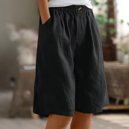 Wide-Leg Pocketed Shorts