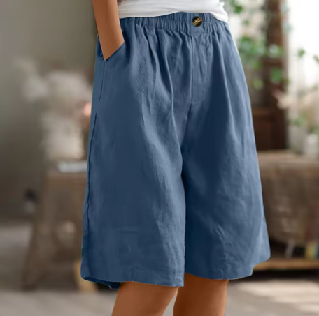 Wide-Leg Pocketed Shorts