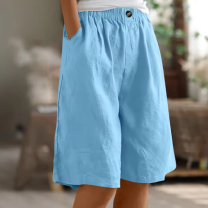 Wide-Leg Pocketed Shorts