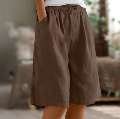 Wide-Leg Pocketed Shorts