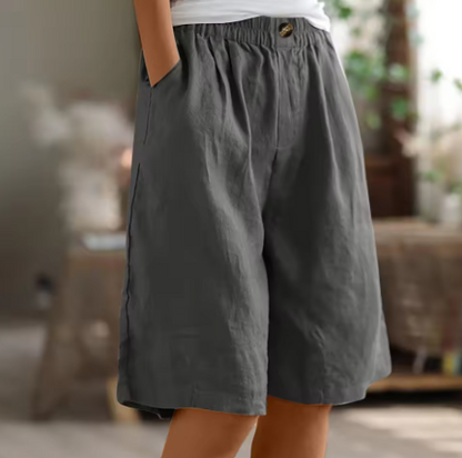 Wide-Leg Pocketed Shorts