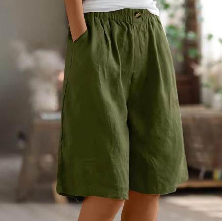 Wide-Leg Pocketed Shorts
