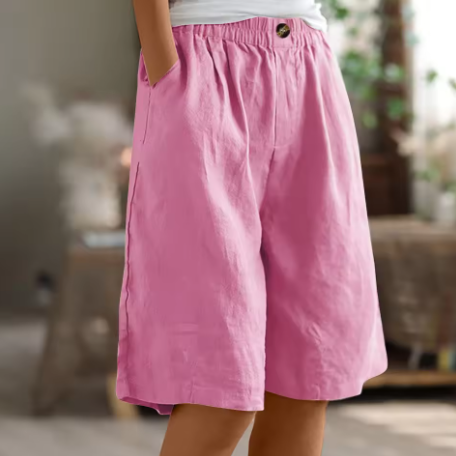 Wide-Leg Pocketed Shorts