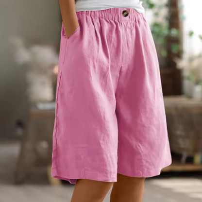 Wide-Leg Pocketed Shorts