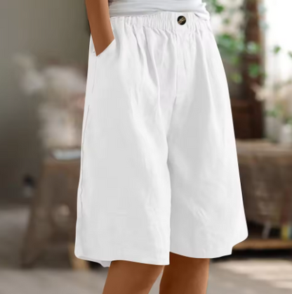 Wide-Leg Pocketed Shorts
