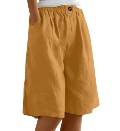 Wide-Leg Pocketed Shorts