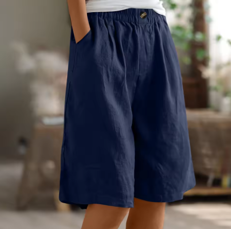 Wide-Leg Pocketed Shorts