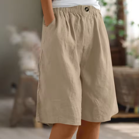 Wide-Leg Pocketed Shorts
