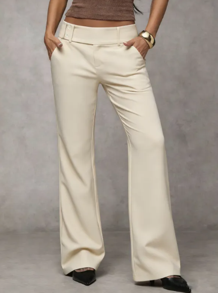 Women's High Waist Tailored Wide Leg Trousers
