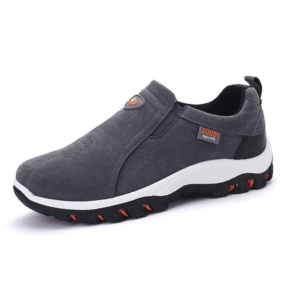 Stitched Paneled Gusseted Treaded Laceless Shoes