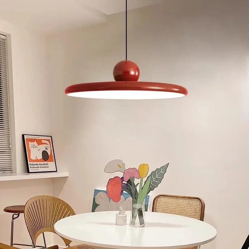 Disk Pendant Light with Spherical Accent