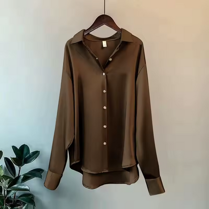 Solid Button Down Collared Blouse