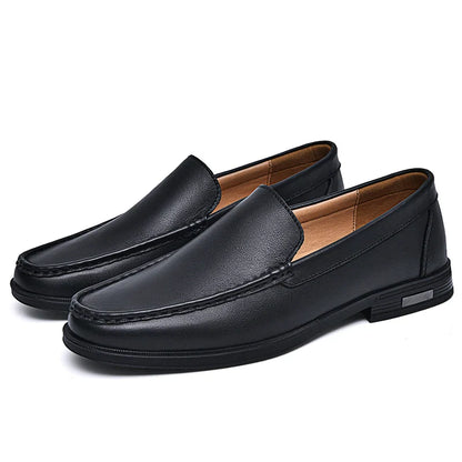 Contrast Stitching Square Toe Slip On Loafers
