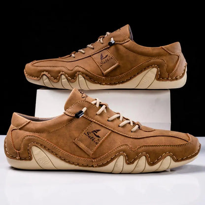 Lace Up Contrast Stitch Low Top Textured Sole Shoes
