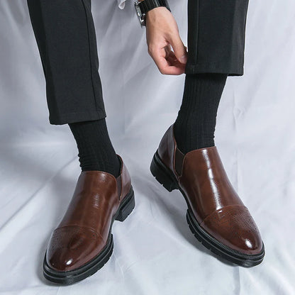 Elastic Goring Round Toe Slip On Shoes