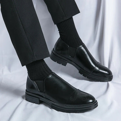 Elastic Goring Round Toe Slip On Shoes