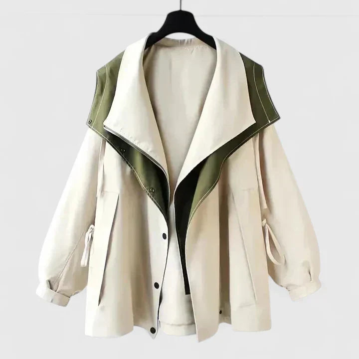 Women's Oversized Zip Front Lightweight Jacket with Hood