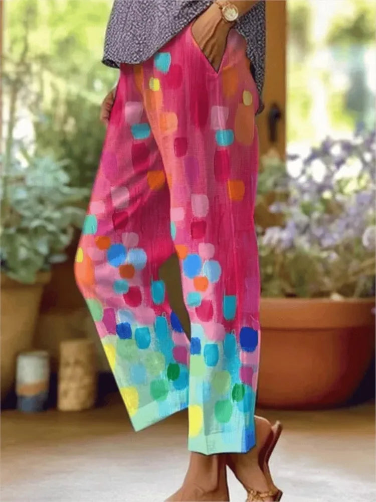 Wide Pocketed Loose Straight Trousers