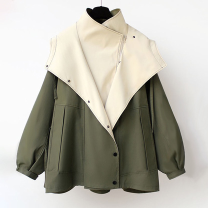 Women's Oversized Zip Front Lightweight Jacket with Hood