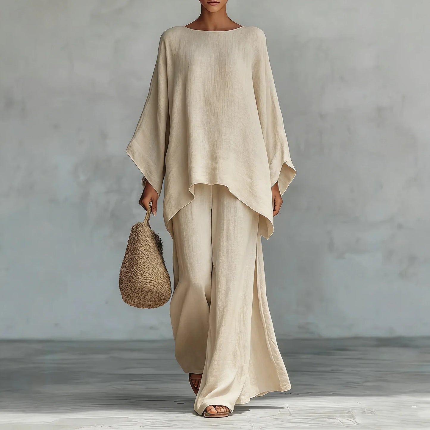 Oversized Asymmetrical Draped Wide Set