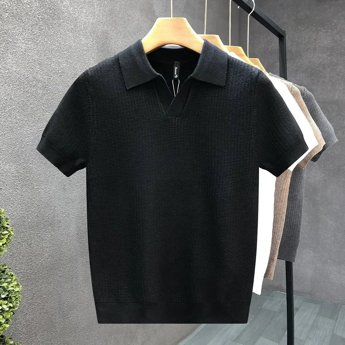 Patterned Straight Tapered Collared Shirt