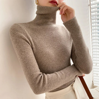 Ribbed Fitted Folded Tapered Hemmed Sweater