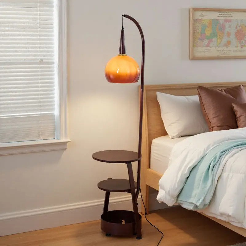 Standing Floor Lamp with Shelves