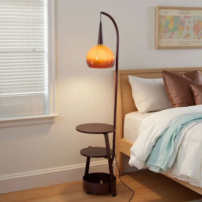 Standing Floor Lamp with Shelves