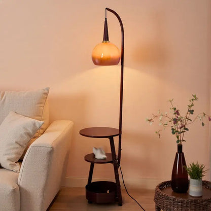 Standing Floor Lamp with Shelves