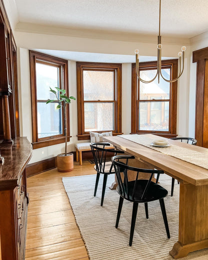 Brass Candle Style Chandelier with Curved Arms