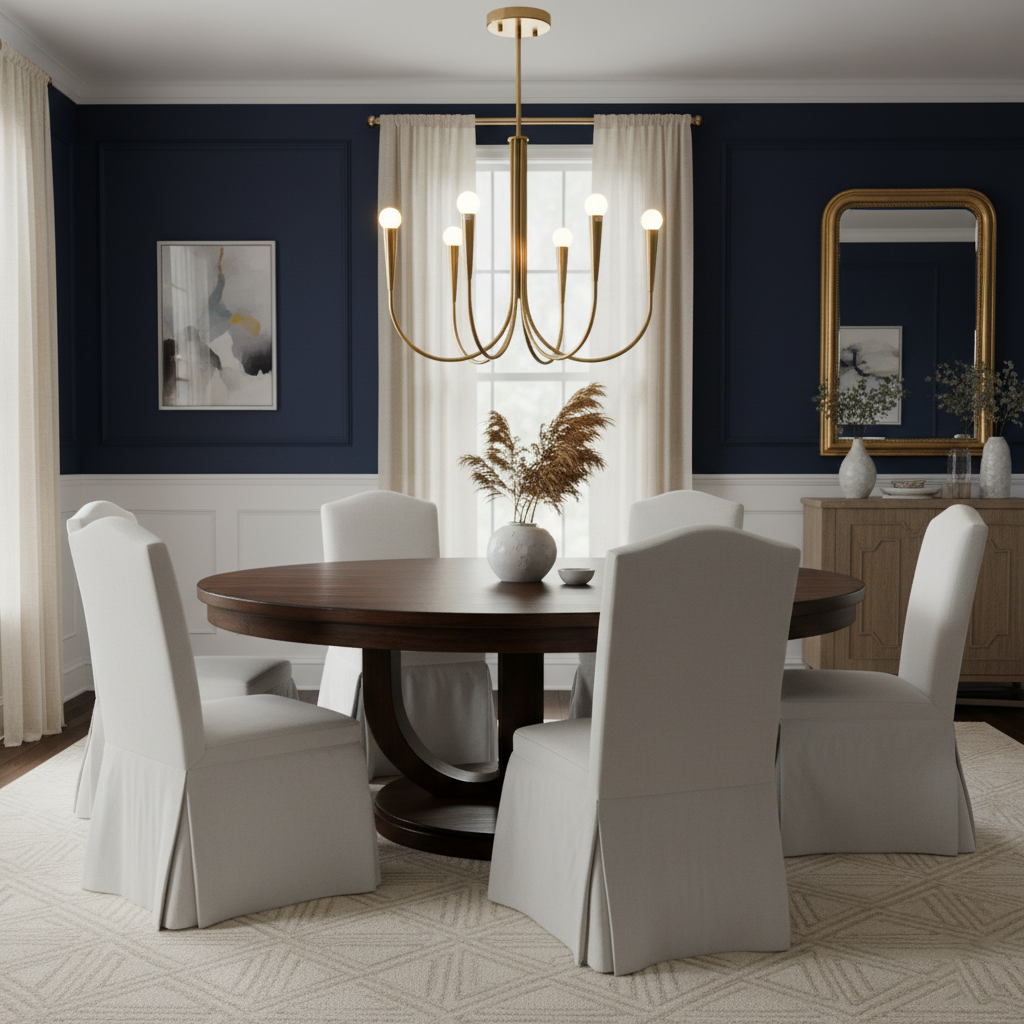 Brass Candle Style Chandelier with Curved Arms