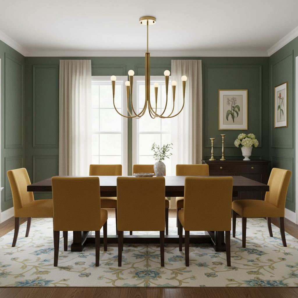 Brass Candle Style Chandelier with Curved Arms