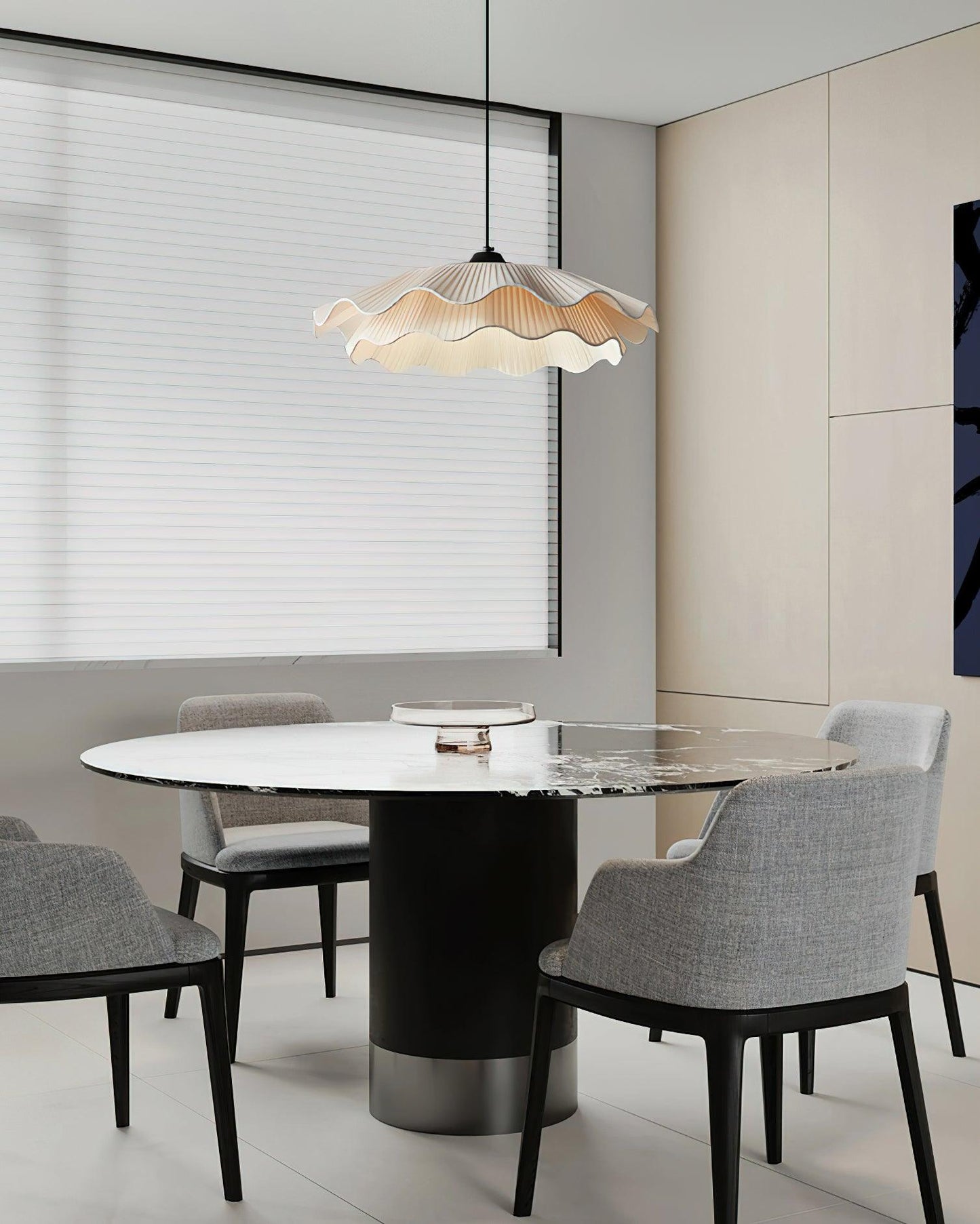 Dual-Layer Scalloped Edge Pendant Light