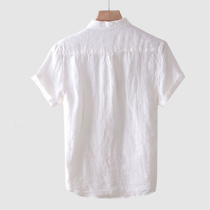Textured Short Sleeve Collared Button Shirts