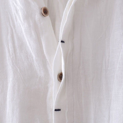 Textured Short Sleeve Collared Button Shirts