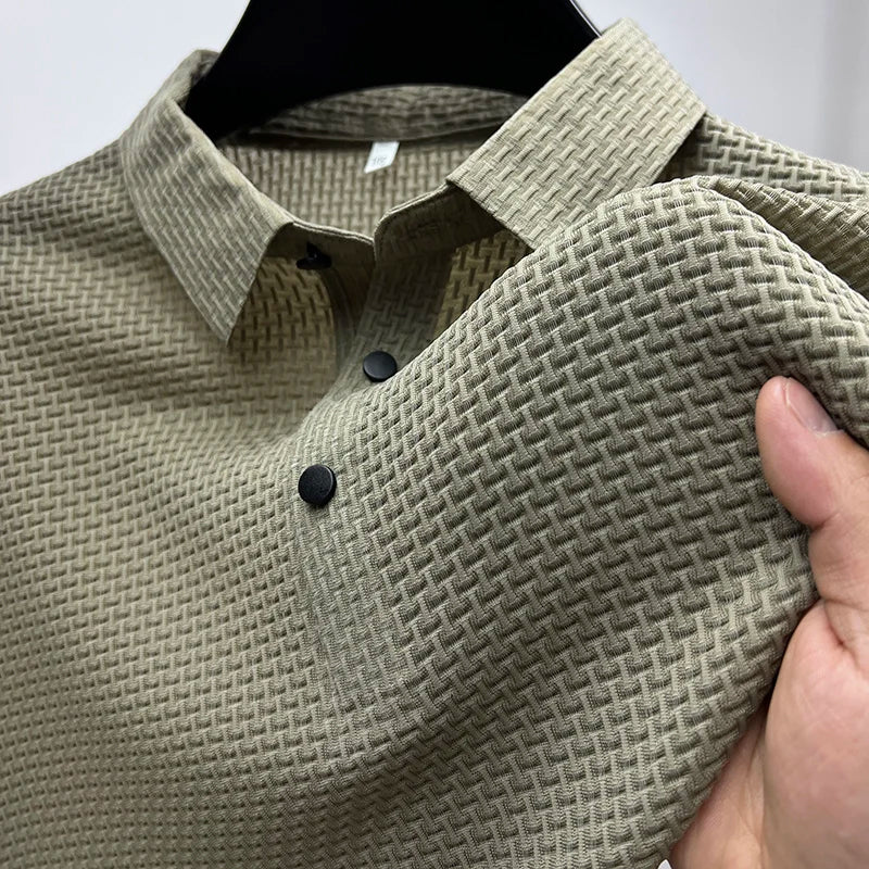 Patterned Collared Polo Shirt