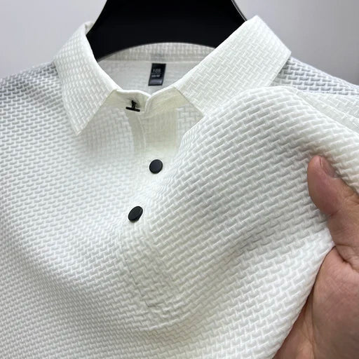 Patterned Collared Polo Shirt