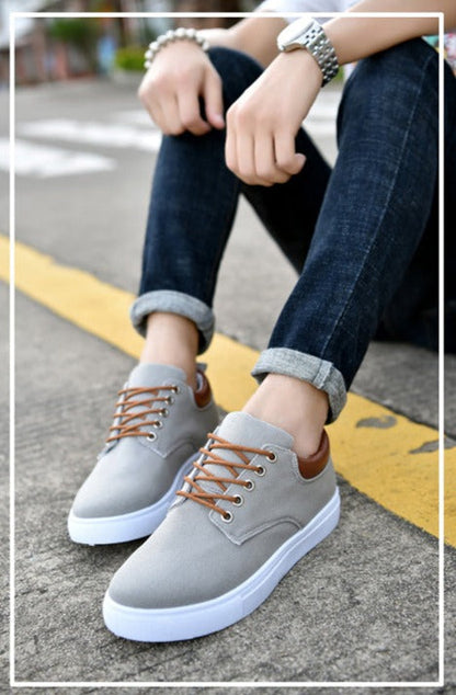 Men's Lace-Up Low-Top Canvas Sneakers