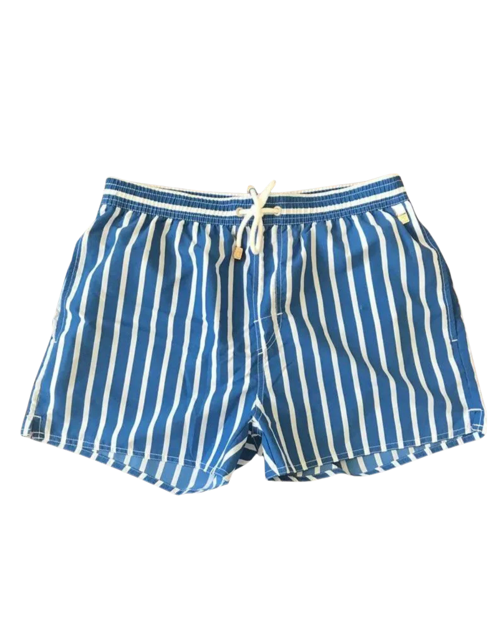 Striped Loose Elastic Drawstring Pocketed Stitched Shorts