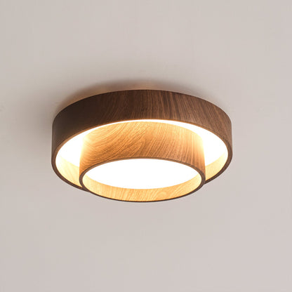 Dual Tiered Cylindrical Flush Mount Ceiling Light