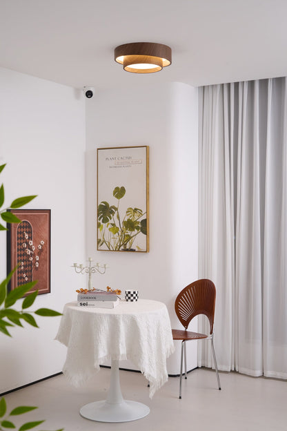 Dual Tiered Cylindrical Flush Mount Ceiling Light