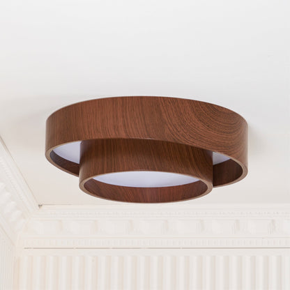 Dual Tiered Cylindrical Flush Mount Ceiling Light