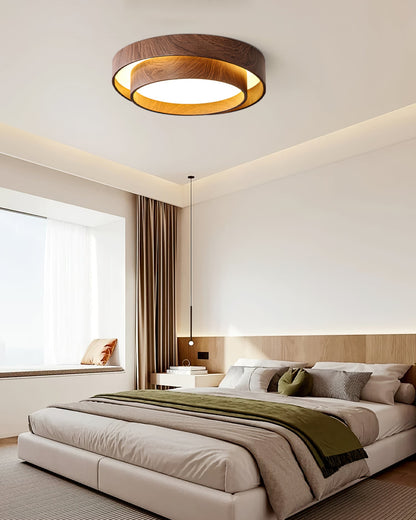 Dual Tiered Cylindrical Flush Mount Ceiling Light