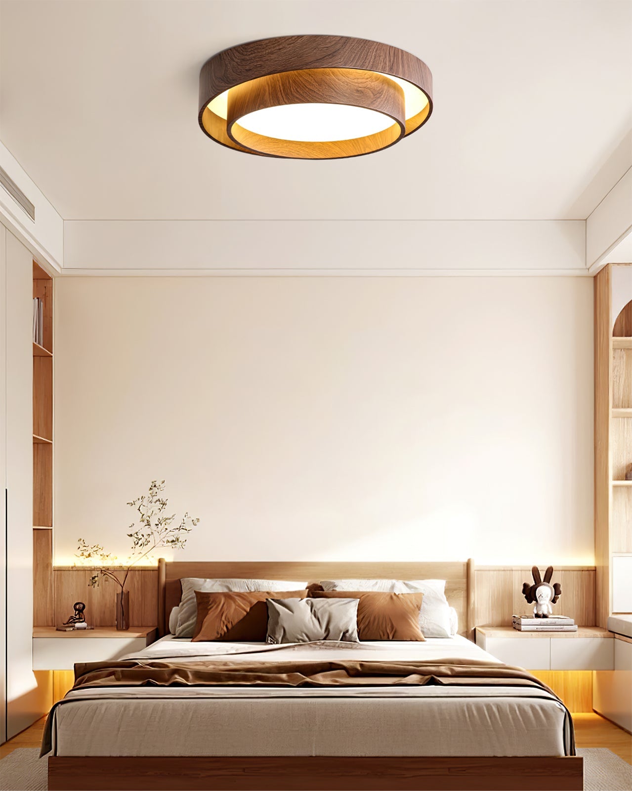 Dual Tiered Cylindrical Flush Mount Ceiling Light