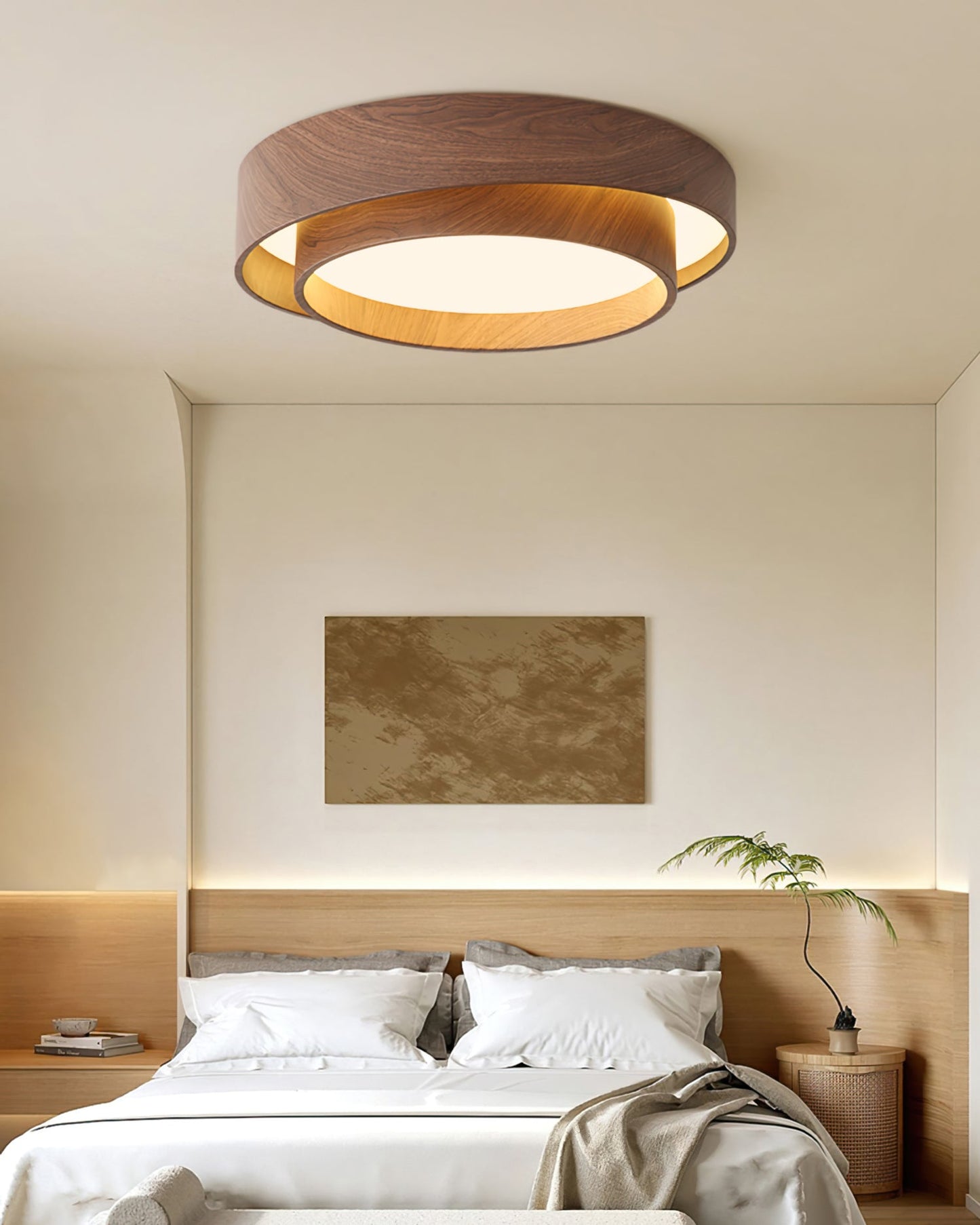 Dual Tiered Cylindrical Flush Mount Ceiling Light