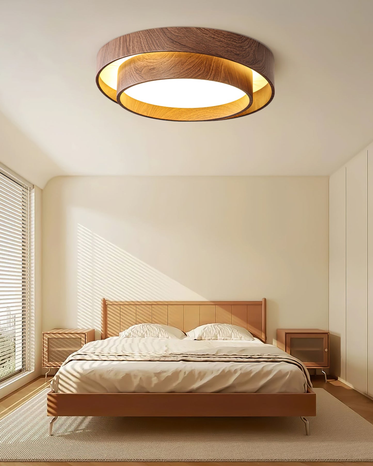 Dual Tiered Cylindrical Flush Mount Ceiling Light