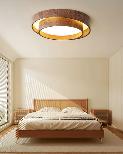 Dual Tiered Cylindrical Flush Mount Ceiling Light
